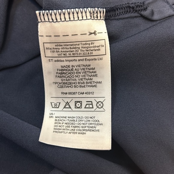 Adidas ClimaCool Navy Blue w Baby Blue Accents Sleeveless Golf Shirt Sz L - Picture 8 of 8